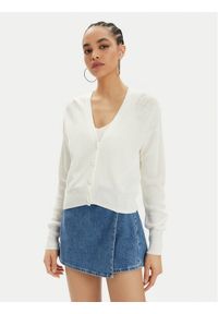 Vero Moda Kardigan New Lex Sun 10281878 Biały Regular Fit. Kolor: biały. Materiał: wiskoza