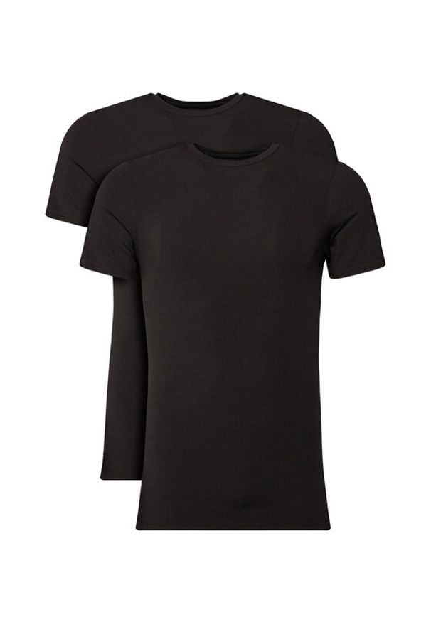 Resteröds Komplet 2 t-shirtów 27040 2 Czarny Slim Fit. Kolor: czarny. Materiał: bawełna