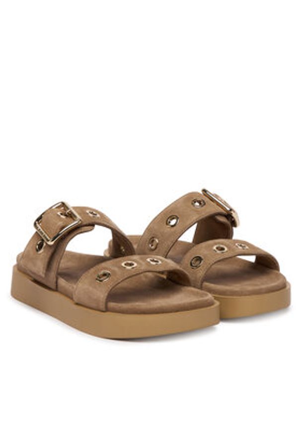 Inuikii Klapki Tilda Buckle 1004.003.0631 Beżowy. Kolor: beżowy. Materiał: zamsz, skóra