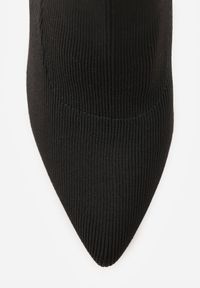 Born2be - Czarne Skarpetkowe Botki Vices na Szpilce z Noskiem w Szpic Brettalie. Okazja: na spotkanie biznesowe. Kolor: czarny. Obcas: na szpilce. Styl: biznesowy, elegancki #7