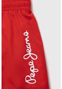 Pepe Jeans szorty kąpielowe dziecięce kolor czerwony z nadrukiem. Kolor: czerwony. Materiał: tkanina. Wzór: nadruk #2