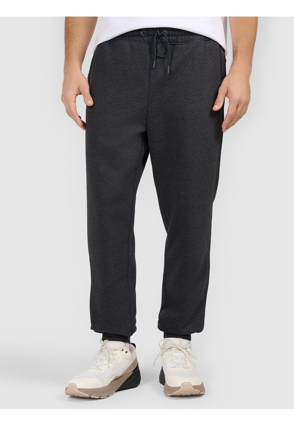 4f - 4F Spodnie dresowe joggery męskie - szare M. Kolor: szary. Materiał: dresówka. Wzór: gładki. Sport: fitness