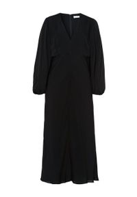 IVY & OAK - Ivy Oak Sukienka MANON kolor czarny midi rozkloszowana. Kolor: czarny. Materiał: materiał. Długość rękawa: długi rękaw. Typ sukienki: rozkloszowane. Długość: midi #4