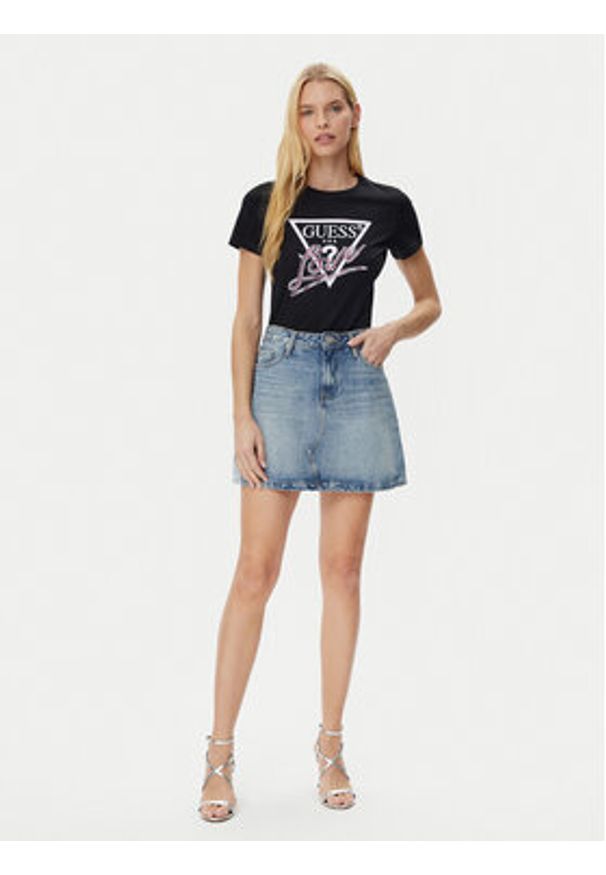 Guess T-Shirt W5GI05 I3Z14 Czarny Regular Fit. Kolor: czarny. Materiał: bawełna