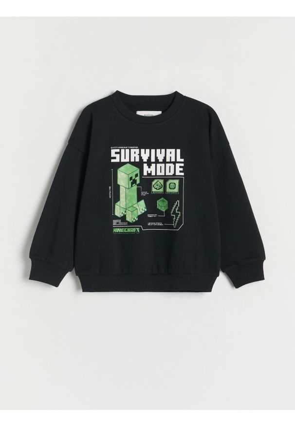 Reserved - Bluza Minecraft - czarny. Kolor: czarny. Materiał: dzianina, bawełna