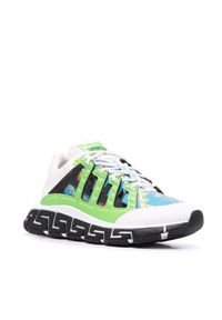VERSACE - Białe sneakersy z kolorowymi detalami Trigreca. Kolor: biały. Materiał: materiał. Wzór: kolorowy #3