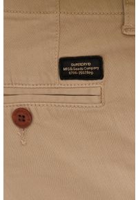 Superdry spodnie męskie kolor beżowy w fasonie chinos. Kolor: beżowy. Materiał: tkanina #3