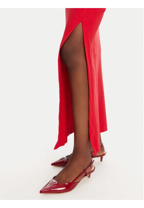 Pinko - PINKO Sukienka codzienna 105219 A2M2 Czerwony Regular Fit. Okazja: na co dzień. Kolor: czerwony. Materiał: bawełna. Typ sukienki: proste. Styl: casual