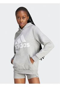 Adidas - adidas Bluza Essentials Logo IM0215 Szary Loose Fit. Kolor: szary. Materiał: bawełna