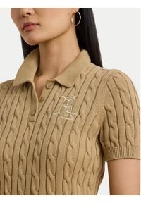 Lauren Ralph Lauren - LAUREN RALPH LAUREN Sweter 200932224011 Beżowy Slim Fit. Kolor: beżowy. Materiał: bawełna #4