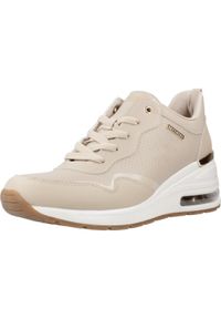 skechers - Kapcie SKECHERS MILLION AIR HOTTER A Beżowy. Kolor: beżowy. Materiał: syntetyk, tkanina
