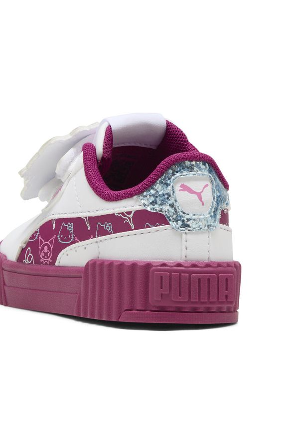Puma - Sneakersy dla maluchów Carina 3.0 PUMA × HELLO KITTY AND FRIENDS PUMA. Kolor: biały, różowy, wielokolorowy. Wzór: motyw z bajki. Sport: turystyka piesza
