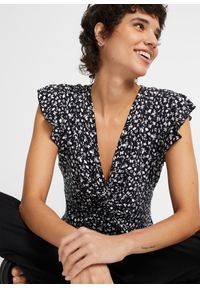 bonprix - Bluzka z mieszanki wiskozy. Kolor: czarny. Materiał: wiskoza #1