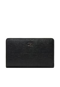 Calvin Klein Duży Portfel Damski Ck Daily Medium Bifold_Tex K60K612957 Czarny. Kolor: czarny. Materiał: skóra