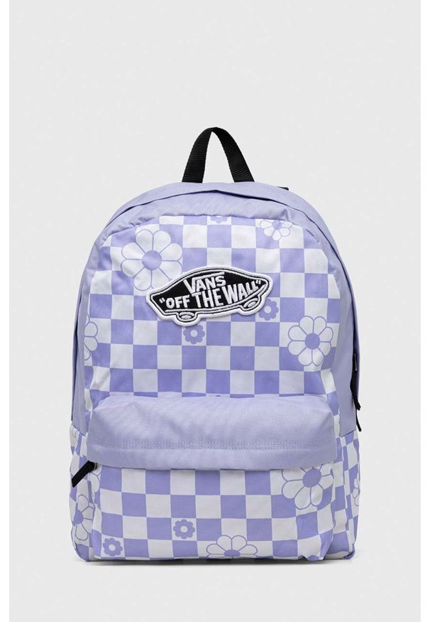 Vans plecak damski kolor fioletowy duży wzorzysty. Kolor: fioletowy. Materiał: materiał