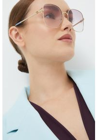 Gucci okulary przeciwsłoneczne damskie kolor fioletowy. Kolor: fioletowy. Wzór: geometria #1