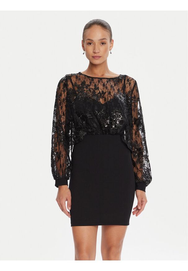 Rinascimento Sukienka koktajlowa CFC0125098003 Czarny Regular Fit. Kolor: czarny. Materiał: syntetyk. Styl: wizytowy