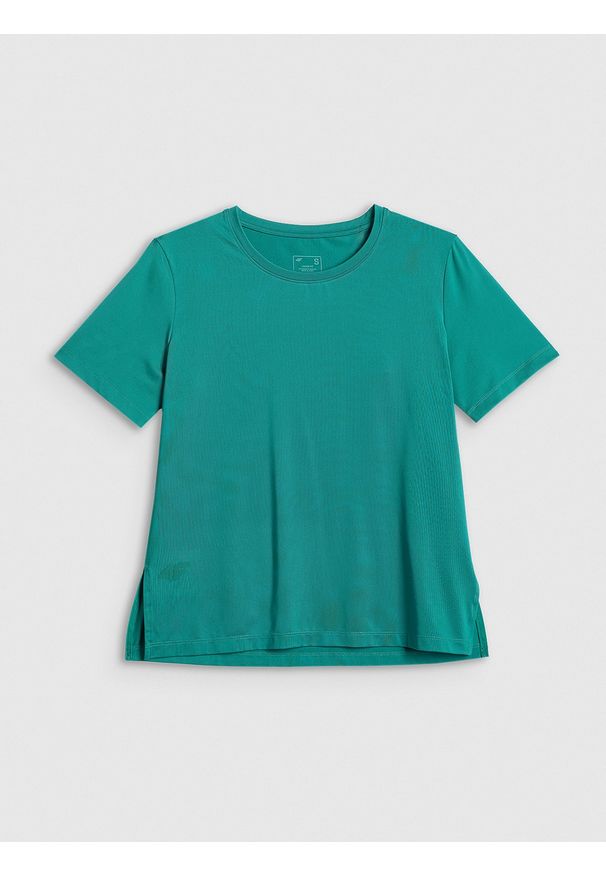 4f - 4F Koszulka treningowa loose szybkoschnąca damska - turkusowa L. Kolor: turkusowy. Sport: fitness