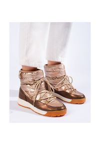 Big-Star - Krótkie złote śniegowce Big Star KK274276 brązowe. Kolor: brązowy. Sezon: zima #3