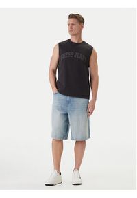 Guess Jeans Tank top M6GPB2 K8FQ4 Czarny Regular Fit. Kolor: czarny. Materiał: bawełna #5