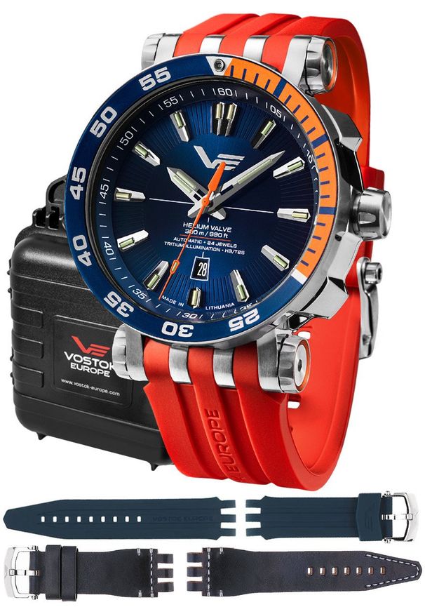 Zegarek męski Vostok Europe NH35A-575A715SR czerwony. Kolor: czerwony