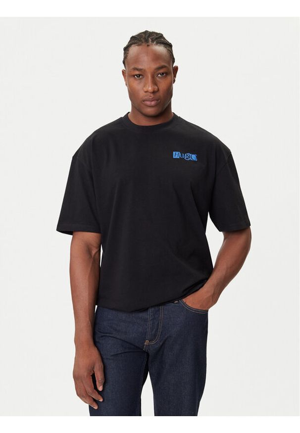 Hugo - HUGO T-Shirt Nilte 50542810 Czarny Loose Fit. Kolor: czarny. Materiał: bawełna