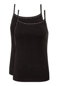 Calvin Klein Underwear Komplet 2 topów Cami 000QS6440E Czarny Regular Fit. Kolor: czarny. Materiał: bawełna