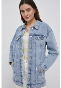 Vero Moda kurtka jeansowa damska przejściowa oversize. Kolor: niebieski. Materiał: jeans