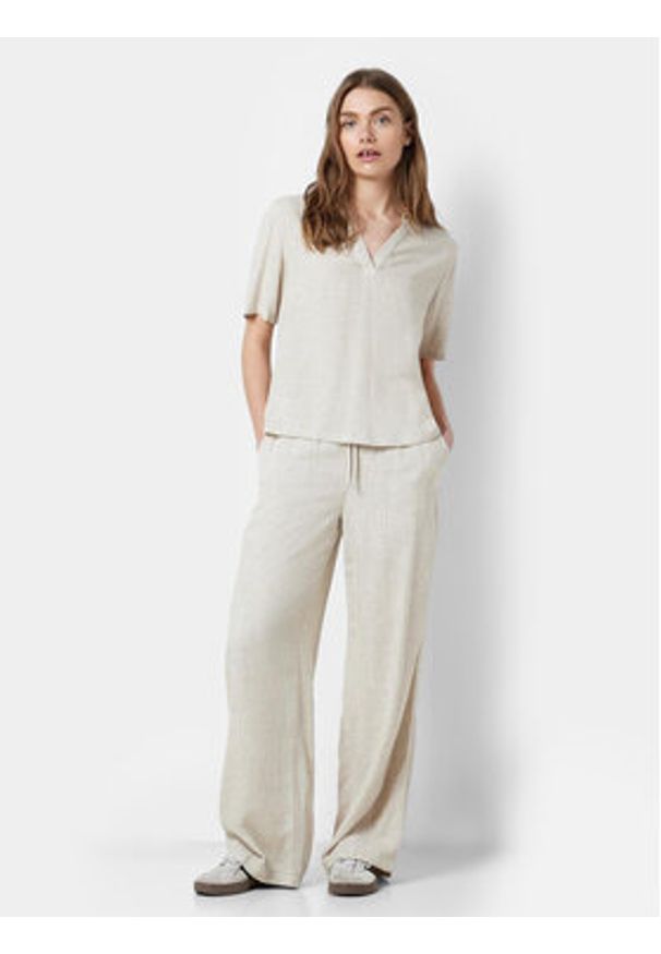 Noisy may - Noisy May Bluzka Leilani 27028730 Beżowy Regular Fit. Kolor: beżowy. Materiał: wiskoza