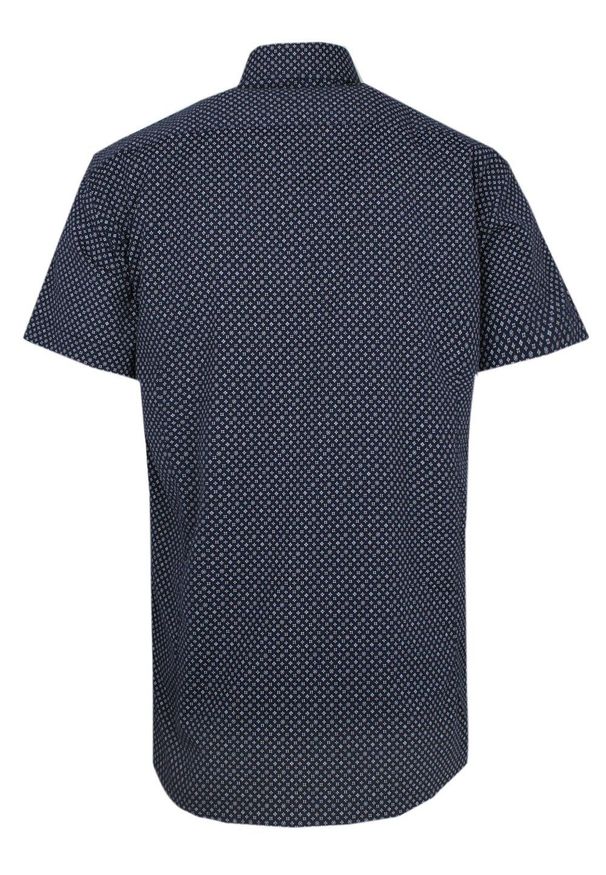 Męska Koszula Typu Casual (Weekendowa) - Pako Jeans - Granatowa, Drobny Wzorek. Okazja: na co dzień. Kolor: niebieski. Materiał: bawełna. Styl: casual