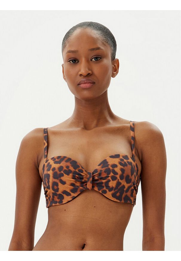 Chantelle Góra od bikini Sauvage C17UNK Brązowy. Kolor: brązowy. Materiał: syntetyk