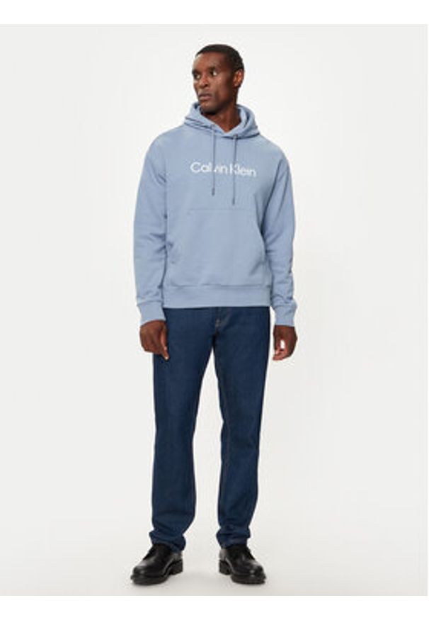 Calvin Klein Bluza Hero K10K111345 Niebieski Comfort Fit. Kolor: niebieski. Materiał: bawełna