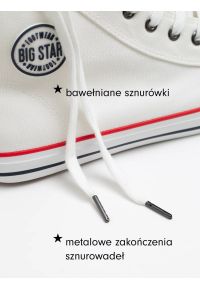 Big-Star - Trampki męskie wysokie białe JJ174602 101. Okazja: na spotkanie biznesowe, na co dzień. Wysokość cholewki: za kostkę. Nosek buta: okrągły. Kolor: biały. Materiał: jeans. Styl: elegancki, sportowy, biznesowy, casual #9