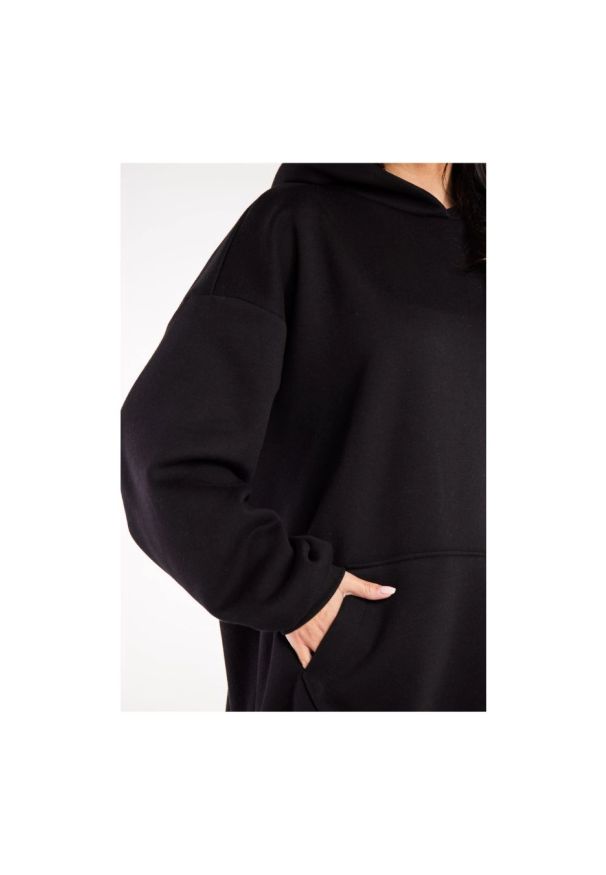 Infinite You - Bluza oversize z kapturem bawełniana czarna. Okazja: na co dzień. Typ kołnierza: kaptur. Kolor: czarny. Materiał: bawełna. Styl: casual