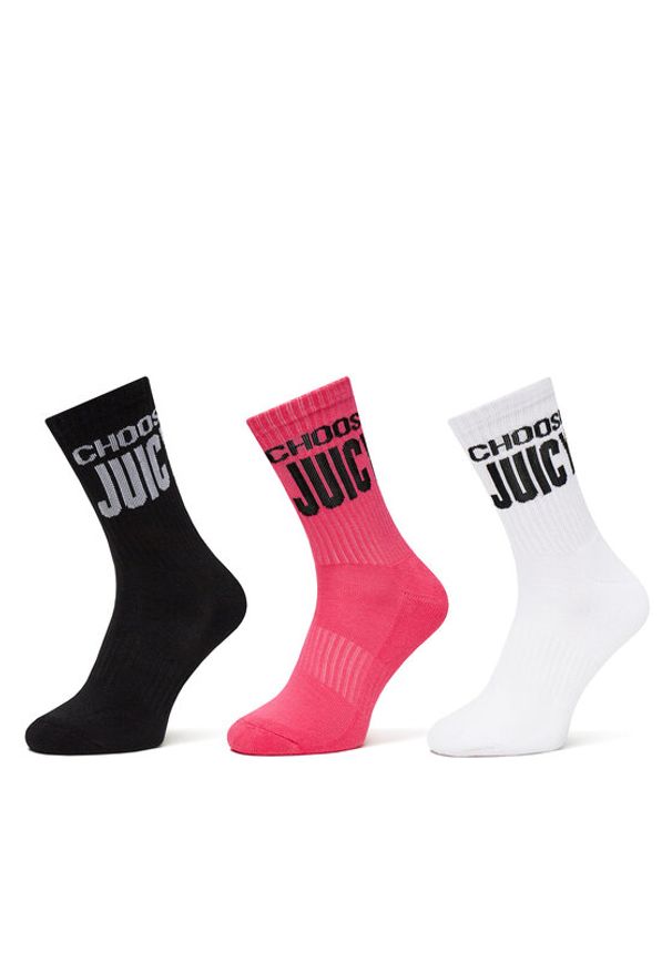Juicy Couture Zestaw 3 par wysokich skarpet damskich Choose JCAXS125717 Kolorowy. Materiał: bawełna, materiał. Wzór: kolorowy
