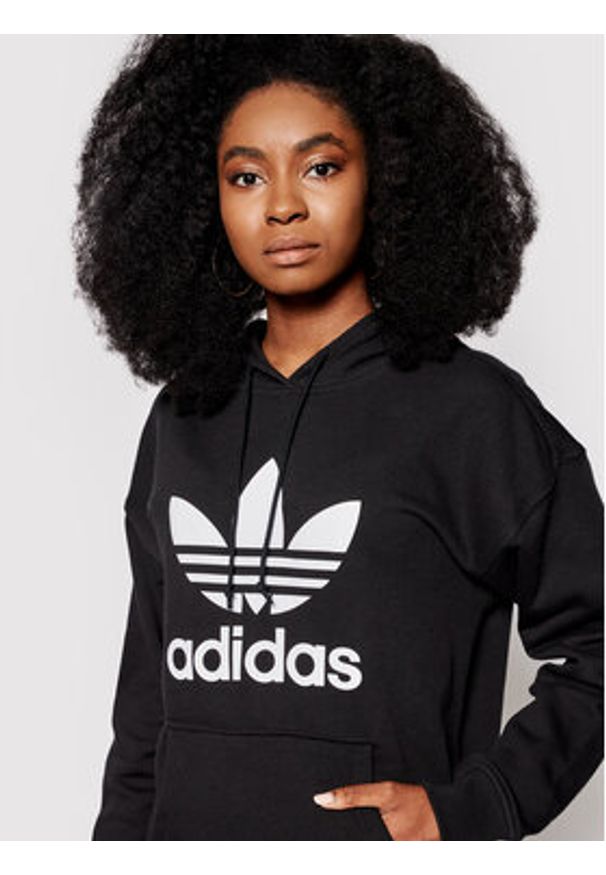 Adidas - adidas Bluza adicolor Trefoil FM3307 Czarny Regular Fit. Kolor: czarny. Materiał: bawełna