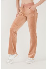 Juicy Couture - JUICY COUTURE Beżowe damskie spodnie dresowe Del Ray Gold Pocketed Pant, Rozmiar M. Kolor: beżowy. Materiał: dresówka #6
