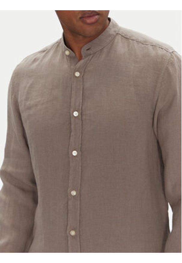 BOSS Koszula 50537369 Beżowy Regular Fit. Kolor: beżowy. Materiał: len