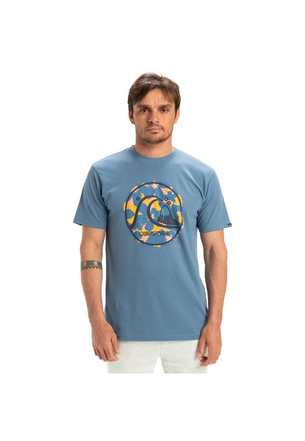 Quiksilver - Koszulka z krótkim rękawem dla Mężczyzn EVO BUBBLE WRAPPED Niebieski. Kolor: szary, niebieski, wielokolorowy. Materiał: materiał, bawełna. Długość rękawa: krótki rękaw. Długość: krótkie