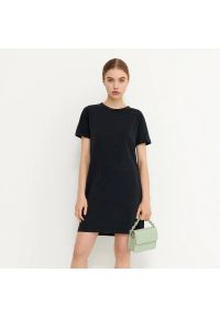 House - T-shirtowa sukienka z bawełny organicznej - Szary. Kolor: szary. Materiał: bawełna #1