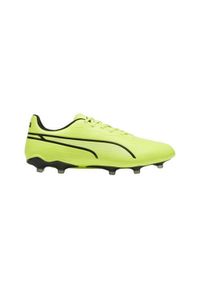 Buty piłkarskie męskie Puma King Match Fg ag. Zapięcie: sznurówki. Kolor: czarny, wielokolorowy, żółty. Materiał: tkanina, materiał, guma, syntetyk. Szerokość cholewki: normalna. Sport: piłka nożna