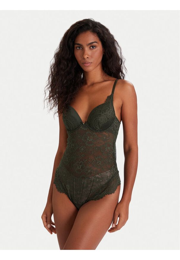 Hunkemöller Body Amara 302447 Zielony. Kolor: zielony. Materiał: syntetyk