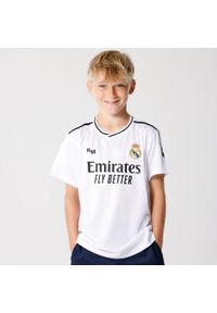 Koszulka piłkarska dla dzieci Real Madrid Home 24/25. Kolor: czarny, biały, wielokolorowy, żółty. Sport: piłka nożna