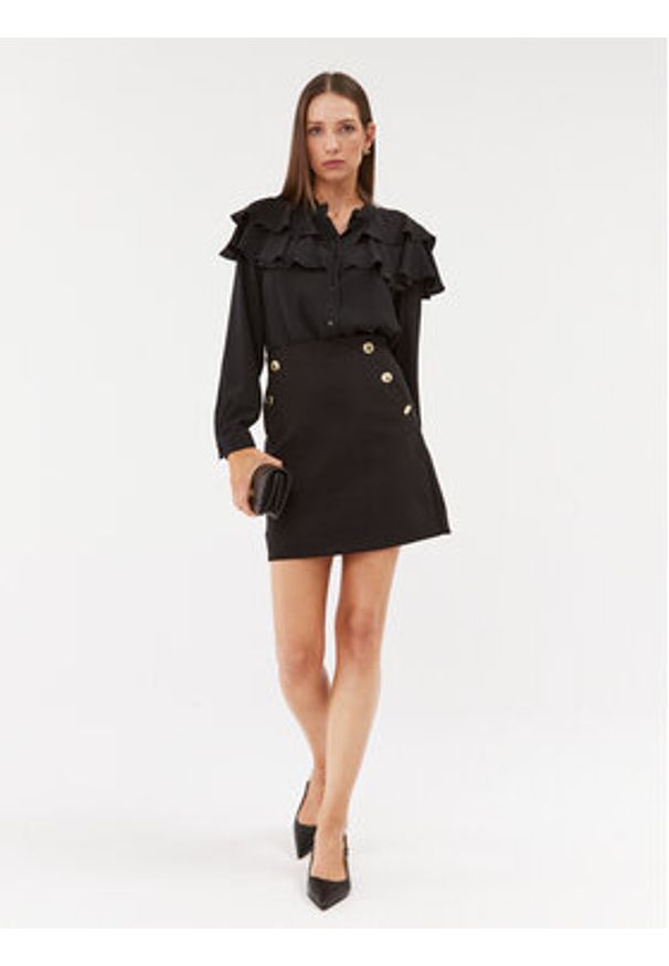 Marella Bluzka Zaino 2331161838200 Czarny Regular Fit. Kolor: czarny. Materiał: wiskoza, jedwab