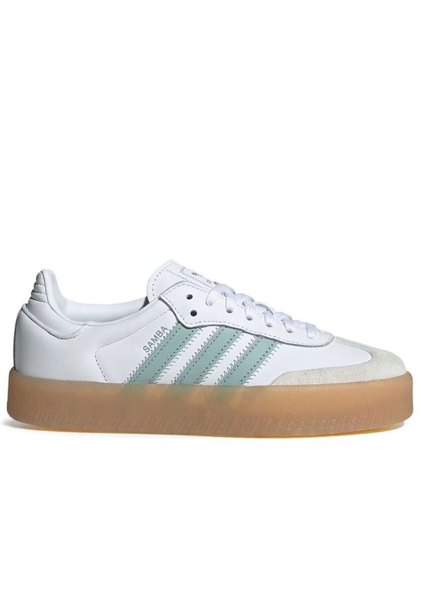 Adidas - Buty damskie adidas Originals Sambae JP5609 - białe. Zapięcie: sznurówki. Kolor: biały. Materiał: guma, skóra. Szerokość cholewki: normalna. Obcas: na platformie. Sport: piłka nożna