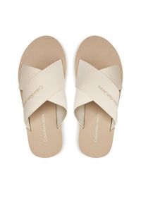 Calvin Klein Jeans Klapki Cross Sandal Slipon Rp In Btw YM0YM00942 Écru. Materiał: materiał