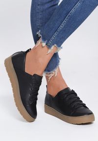 Renee - Czarne Sneakersy Luxurious. Kolor: czarny. Obcas: na platformie #1
