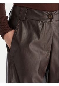 ACCESS FASHION Spodnie z imitacji skóry 54-5132-188 Brązowy Regular Fit. Kolor: brązowy. Materiał: skóra #5
