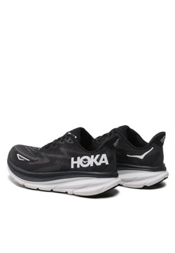 HOKA - Hoka Buty do biegania Clifton 9 Wide 1132211 Czarny. Kolor: czarny. Materiał: materiał