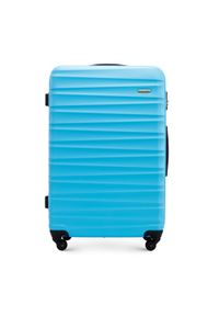 Wittchen - Duża walizka z ABS-u z żebrowaniem niebieska. Kolor: niebieski. Materiał: guma